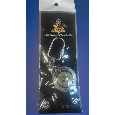 Llavero de hockey Nanco Anheuser Busch Bud Light Beer 2001 Foto 1 de 2