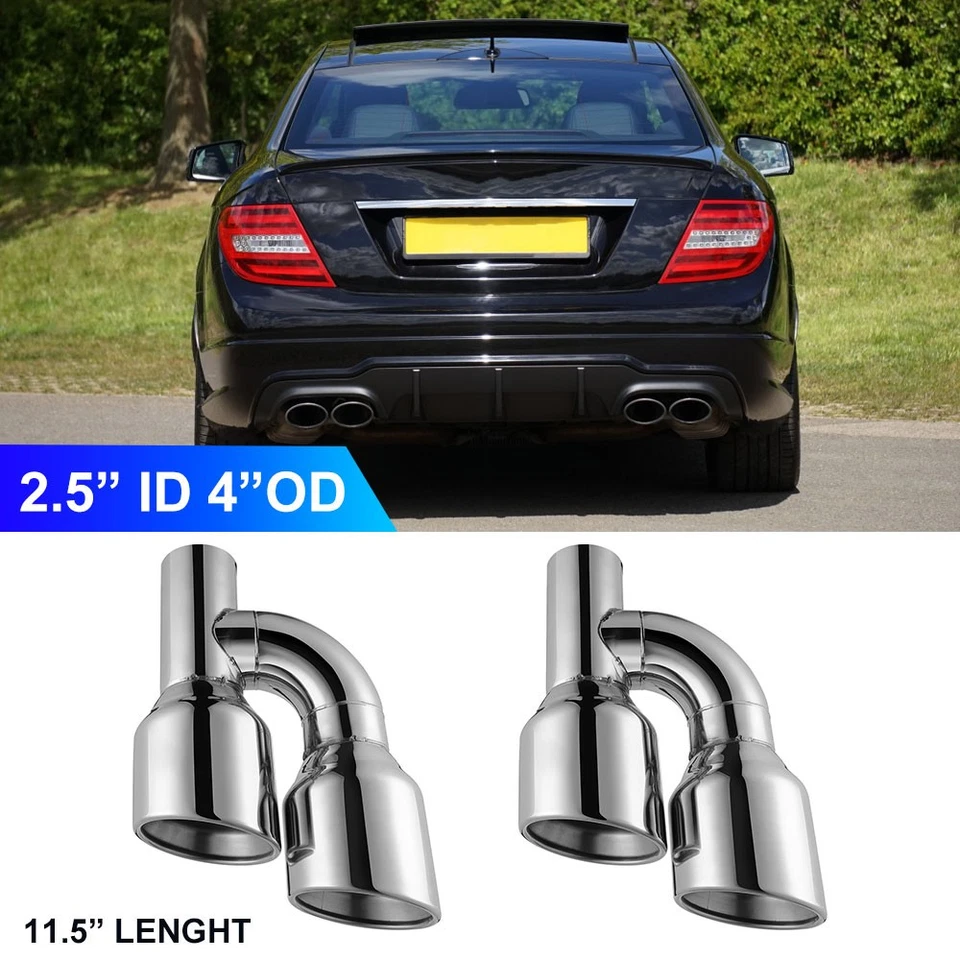 Tubo trasero de acero con punta de silenciador de escape doble de acero para Mercedes-Benz de 2,5 entradas Foto 1 de 4
