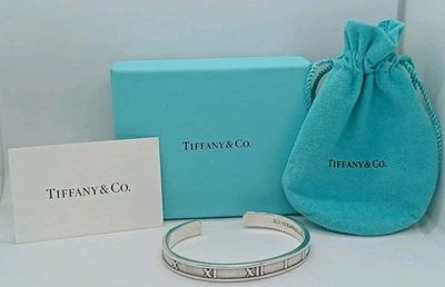 Vintage Tiffany & Co. 925 Sterling Silver 1997 Atlas Roman Numeral Cuff Bracelet - Image 1 of 4