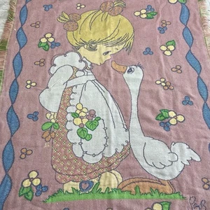 Precious Moments Decke rosa Mädchen Gänsefransen 44x58 *Beschreibung lesen* - Bild 1 von 13