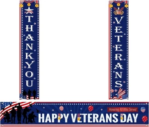 Veteran Day Decorations Happy Veterans Day Banner Thank You Veterans - Picture 1 of 7