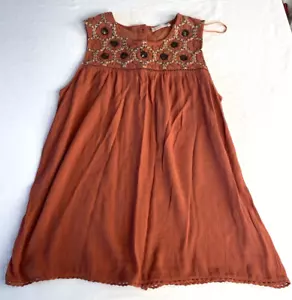 Women's Altar'd State Size M Embroidered Rayon Sleeveless Top Rust Boho - Picture 1 of 7