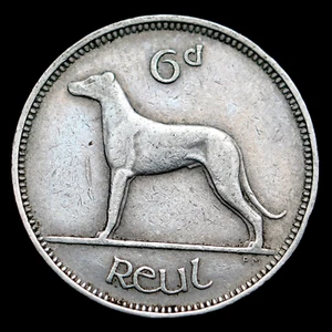 1947 Ireland 6 Pence (Six Pence) Coin, km13a, Mintage 800,000 - Rare Coin ๐ฎ๐ช - Picture 1 of 2