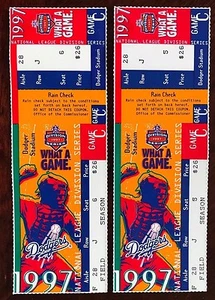 (2) 1997 Los Angeles DODGERS NLDS Baseball TICKETS Game C Hideo Nomo Mike Piazza - Picture 1 of 2