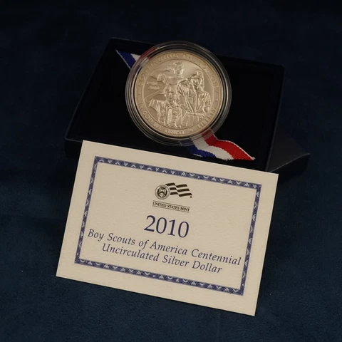 2010 Boy Scouts of America Centennial UNC Silver Dollar - Free Shipping USA Cover