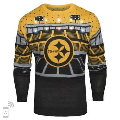 Pittsburgh Steelers Bluetooth Light Up Sweater 5 Sizes FREE SHIP - Image 1 of 3