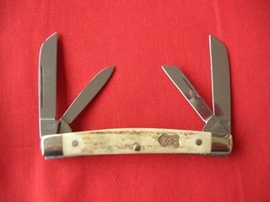 BUCK CREEK BEAR & BULL 4 BLADE CONGRESS STAG HANDLES KNIFE G - Picture 1 of 6