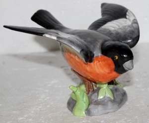 Spode Copelands China England Bullfinch Porcelain Figurine & Amber Glass Eyes - Imagen 1 de 7