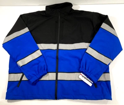5XL LONG SPIEWAK S319STL SOFTSHELL JACKET WATERPROOF BLACK / ROYAL BLUE - Image 1 of 3
