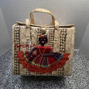 Authentic Woven Raffia Straw Bag Purse Jumbo Tote - Picture 1 of 15