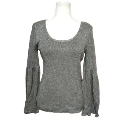 Suéter plateado metálico mangas de ángel para mujer talla L INC International Concepts Foto 1 de 4