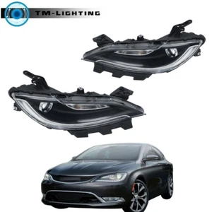 For Chrysler 200 2015 16 2017 Black Trim w/LED DRL Halogen Headlight Left&Right - Picture 1 of 10