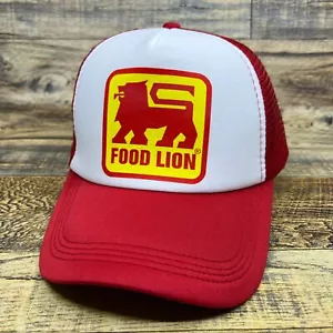 Food Lion Mens Trucker Hat Red Snapback 1983 Retro Logo Supermarket Ball Cap - Picture 1 of 8