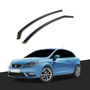 SEAT IBIZA MK4 6J 2008-2017 3 Door Coupe Wind Deflectors 2pc Tinted - Picture 1 of 10