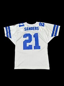 VTG Deion Sanders 21 Dallas Cowboys NFL Football Jersey Adult L Wilson - White