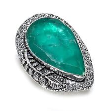 Emerald(Simulated) Gemstone 925 Sterling Silver Jewelry Gift Ring Size 10 E402
