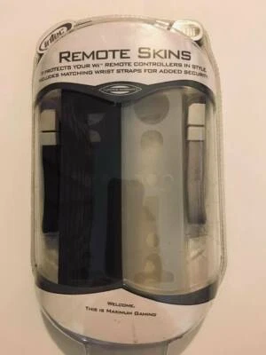 Intec  Wii Romote Skins Set of 2 Black and Clear with matching wrist Straps New  - Image 1 of 2