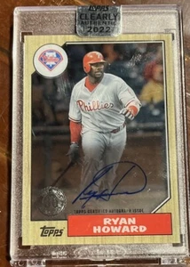2022 Topps chiaramente autentico Ryan Howard 1987 su carta auto Phillies - Foto 1 di 2