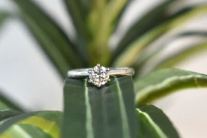 GIA $6,528 14K WG 3/4 CTW VVS1 Diamond Solitaire Wedding Engagement Ring SZ6.5 - Picture 1 of 9