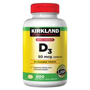 Kirkland Signature Extra Strength D3 50 mcg., 600 Weichkapseln - Bild 1 von 3