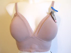 NWT Maidenform DM2322 Size XL Lace Trim Convertible Demi Triangle Bralette Brown - Picture 1 of 5