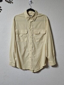 Orvis Shirt Mens M Long Sleeves Button Down Stretch Comfort w Pockets Yellow - Picture 1 of 10