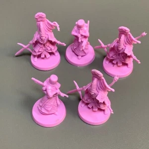 5PCS Samurai Lord Spearmanclan Daimyo Rising Sun Miniature Board Game D&D Toys - Picture 1 of 5
