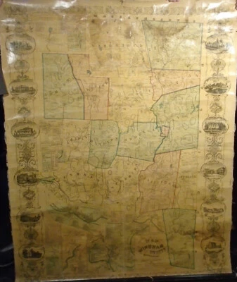 E.M. Woodford MAP OF WINDHAM COUNTY, CONNECTICUT 1856 Very Good 59x46 - Image 1 of 4