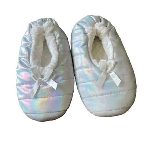 Wonder Nation Mädchen silber holografische Slipper gemütliche Socken Größe 9 - Bild 1 von 5
