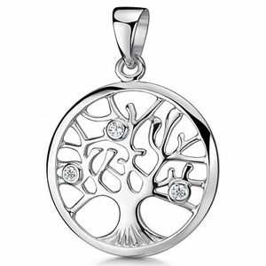 MATERIA ciondolo donna albero della vita argento 925 zirconi bianco celtico + scatola - Foto 1 di 4