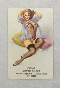 Vintage Mid Century Gil Elvgren Single Pinup Playing Card Dallas Texas Service - Picture 1 of 1