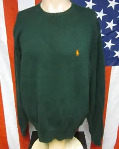 RALPH LAUREN dark green sweater Polo embroidery XL vtg fashion 1990s - Picture 1 of 3