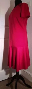 M&Co cerise peplum hem midi dress size 14 (bnwt) short sleeves lace detail - Picture 1 of 12