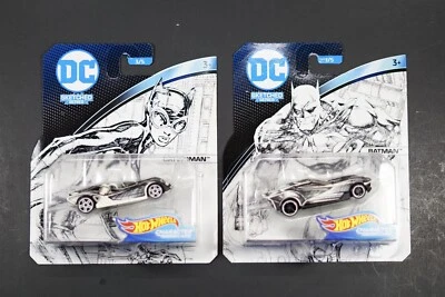 Hot Wheels Sketched Series DC Character Cars Batman - Catwoman Lot New - Image 1 of 4