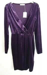 Vestido envolvente de terciopelo Oasis Romana, púrpura medio TALLA PEQUEÑA REF CL18 - Imagen 1 de 4