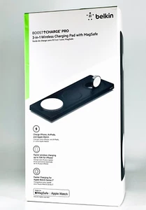Belkin BOOST CHARGE PRO 3-in-1 Wireless MagSafe Charging Pad For Apple Samsung - Picture 1 of 3