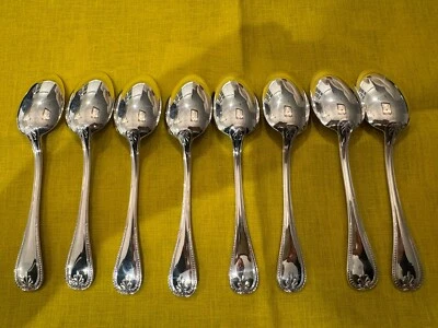 CHRISTOFLE Malmaison Sterling Silver Coffee Tea Spoon Spoons 5 7/8” 6 Left - Image 1 of 4