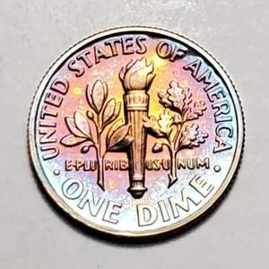 TONED 1987 S ROOSEVELT DIME PROOF UNC #C4325 - Bild 1 von 2