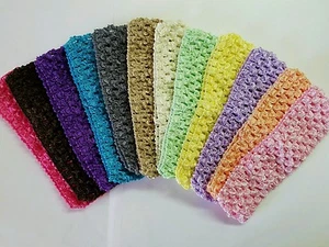12 Pcs Wholesale Baby Girl Crochet Head Bands - Picture 1 of 2