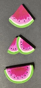 New Lot Of Three Different Watermelon Snap-On Button Covers - Picture 1 of 4