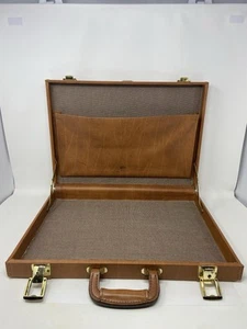 "Maletín de negocios Stebco vintage de cuero marrón 17 14/16"" x 12 14/16"" x 2 5/8""" - Imagen 1 de 16