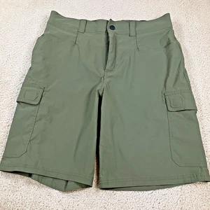Orvis Herren Größe 32 W x 9" olivgrün Nylon Stretch Tech versteckte Tasche Cargoshorts - Bild 1 von 13