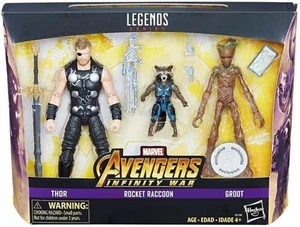 Marvel Legends Infinity War 2017 paquete de 3 Thor/Rocket Raccoon/Groot exclusivo de TRU - Imagen 1 de 10