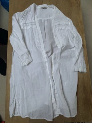 Marks & Spencer Indigo white long shirt, linen, size 18 - Image 1 of 3