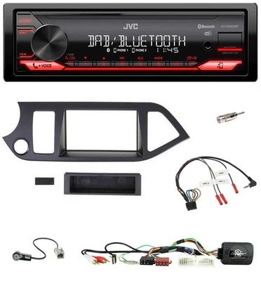 JVC Bluetooth USB DAB Lenkrad Autoradio für Kia Picanto ab 2011 AUX USB Start-St - Bild 1 von 4