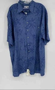 Pierre Cardin Mens Marine Palm Tree Short Sleeve Button-Up Shirt Size XLT - Picture 1 of 6