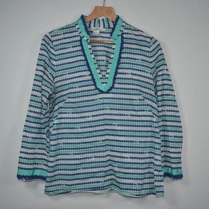 Vineyard Vines 100% Cotton Voile Polka Dot Whale Tunic Top Size Small - Picture 1 of 6