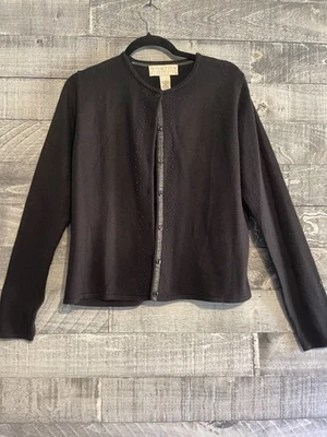 Кардиган женский Norton McNaughton свитер L с бисером черный с открытой передней частью смесь - Изображение 1 из 4