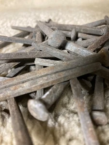(50) NOS rose head square cut 2 1/2" blunt point nails, primitive, colonial - Picture 1 of 2