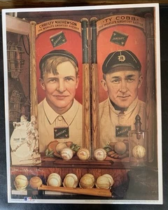 MLB Memorabilia TY COBB CHRISTY MATHEWSON Poster Print Certified 1993 New - Picture 1 of 2